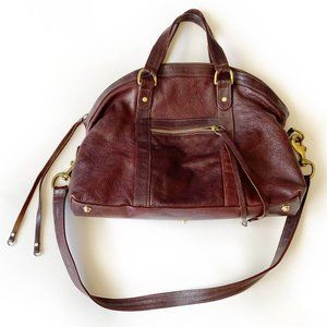 Vintage Rebecca Minkoff Large Satchel Bag Chocolate Leather w Gold Hardware